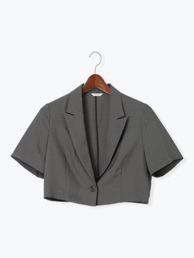 【テチチ/Te chichi】のクロップドハーフスリーブジャケット(セットアップ可) 人気、トレンドファッション・服の通販 founy(ファニー) ファッション Fashion レディースファッション WOMEN アウター Coat Outerwear ジャケット Jackets おすすめ Recommend クロップド Cropped セットアップ Set Up ボトム Bottom ワイド Wide |ID:prp329100004569927