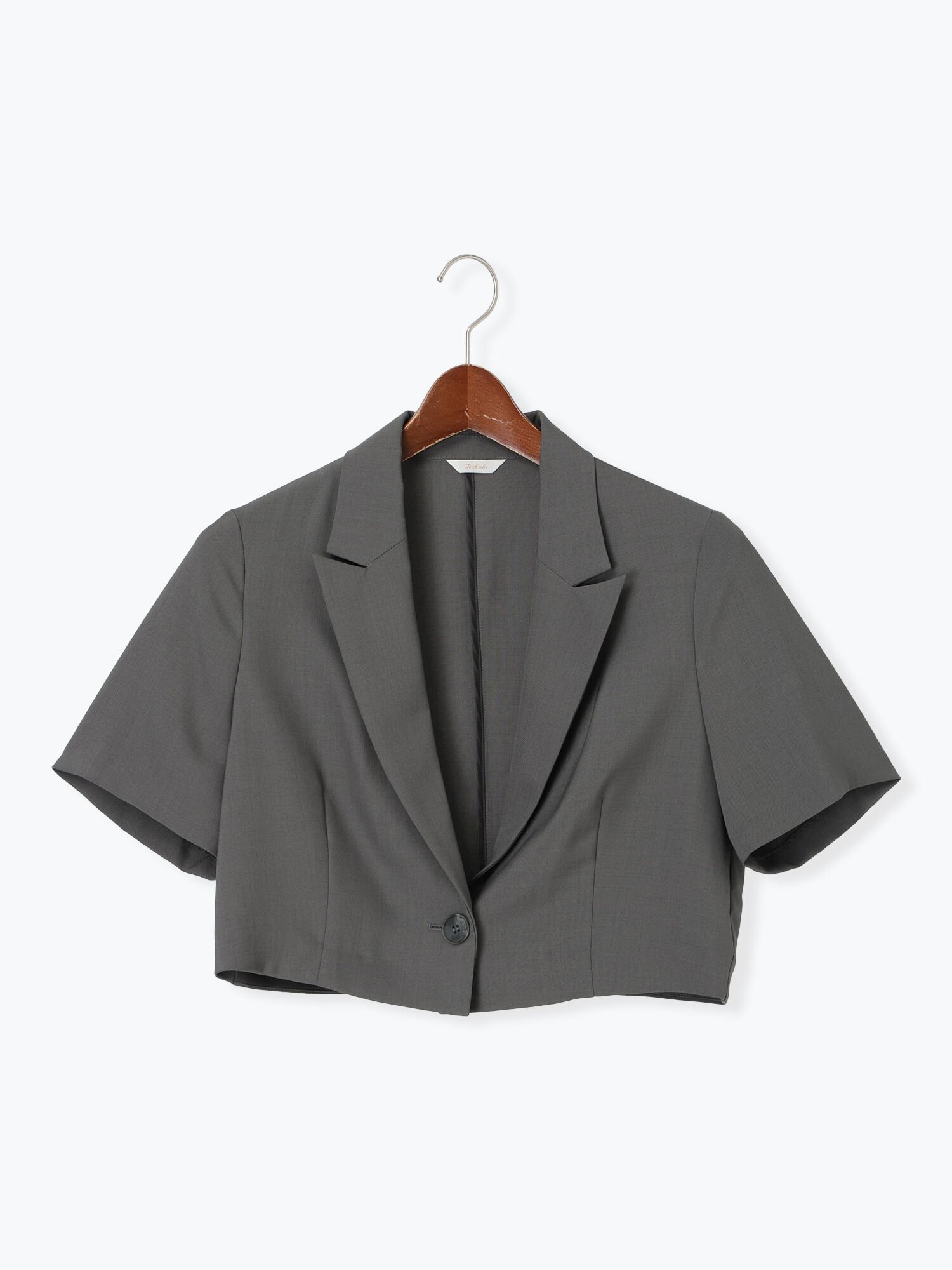 【テチチ/Te chichi】のクロップドハーフスリーブジャケット(セットアップ可) 人気、トレンドファッション・服の通販 founy(ファニー) 　ファッション　Fashion　レディースファッション　WOMEN　アウター　Coat Outerwear　ジャケット　Jackets　おすすめ　Recommend　クロップド　Cropped　セットアップ　Set Up　ボトム　Bottom　ワイド　Wide　 other-1|ID: prp329100004569927 ipo3291000000032333510