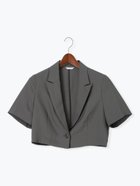 【テチチ/Te chichi】のクロップドハーフスリーブジャケット(セットアップ可) 人気、トレンドファッション・服の通販 founy(ファニー) ファッション Fashion レディースファッション WOMEN アウター Coat Outerwear ジャケット Jackets おすすめ Recommend クロップド Cropped セットアップ Set Up ボトム Bottom ワイド Wide thumbnail グレー|ID: prp329100004569927 ipo3291000000032333511