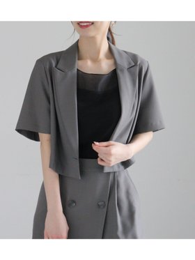【テチチ/Te chichi】のクロップドハーフスリーブジャケット(セットアップ可) 人気、トレンドファッション・服の通販 founy(ファニー) ファッション Fashion レディースファッション Fashion for Women アウター Coat / Outerwear Collection レディースジャケット・軽アウター Jackets おすすめ Recommended / Our Picks クロップド Cropped, Short Length セットアップ Set-Up, Coordinated Outfit ボトム Bottoms, Lower Wear ワイド Wide, Wide Fit |ID:prp329100004569927