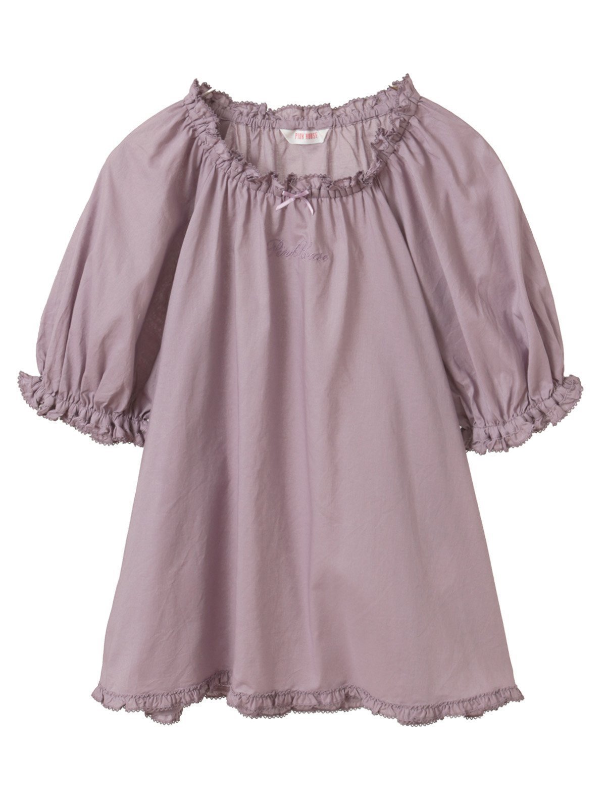 【ピンクハウス/PINK HOUSE】のロゴ刺繍入りローンブラウス インテリア・キッズ・メンズ・レディースファッション・服の通販 founy(ファニー) 　ファッション　Fashion　レディースファッション　WOMEN　トップス・カットソー　Tops/Tshirt　シャツ/ブラウス　Shirts/Blouses　クラシカル　Classical　スリーブ　Sleeve　フロント　Front　ワンポイント　One Point　ラベンダー|ID: prp329100004569956 ipo3291000000032333756