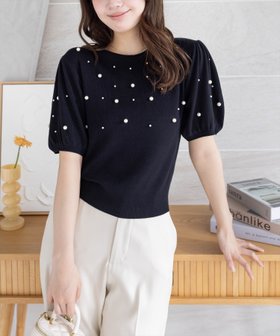 【クリア/clear】のパール付き半袖ニットトップス 人気、トレンドファッション・服の通販 founy(ファニー) ファッション Fashion レディースファッション WOMEN トップス・カットソー Tops/Tshirt ニット Knit Tops スリーブ Sleeve パール Pearl フェミニン Feminine フレア Flare マーメイド Mermaid 半袖 Short Sleeve |ID:prp329100004569963
