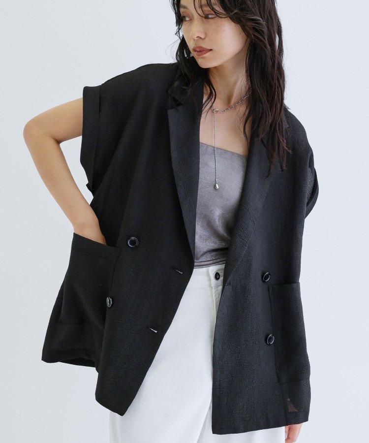 【インディヴィ/INDIVI】のワッシャーシャツジャケット インテリア・キッズ・メンズ・レディースファッション・服の通販 founy(ファニー) 　ファッション　Fashion　レディースファッション　WOMEN　アウター　Coat Outerwear　ジャケット　Jackets　おすすめ　Recommend　ジャケット　Jacket　ポケット　Pocket　リラックス　Relax　ワッシャー　Washer　ヴィンテージ　Vintage　ブラック|ID: prp329100004570339 ipo3291000000032337467