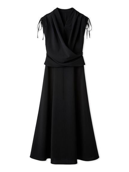 【フレイ アイディー/FRAY I.D】のフロントノットドレス/ウォッシャブル・防シワ・接触冷感・吸水速乾 インテリア・キッズ・メンズ・レディースファッション・服の通販 founy(ファニー) 　ファッション　Fashion　レディースファッション　Ladies' Fashion Online　ワンピース　Dress　ドレス　Party Dresses　おすすめ　Recommend　エレガント 上品　Elegant　シャーリング　Shirring　ストレッチ　Stretch　ドレープ　Drape　フロント　Front　吸水　Water Absorption　NVY[089]|ID: prp329100004570448 ipo3291000000032503812
