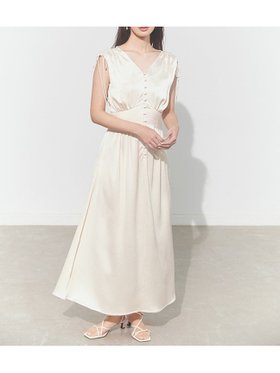 【フレイ アイディー/FRAY I.D】 サテンタックフレアワンピース/ウォッシャブル人気、トレンドファッション・服の通販 founy(ファニー) ファッション Fashion レディースファッション Fashion for Women ワンピース Dresses ウォッシャブル Machine Washable エレガント 上品 Elegant シャーリング Shirring, Ruched スリット Slit, Slit Detail フロント Front, Front Design 人気 Popular, Best Seller |ID:prp329100004570449