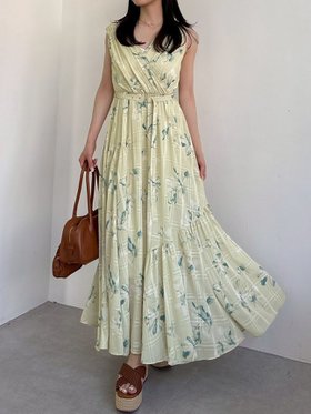【フレイ アイディー/FRAY I.D】 フラワープリントカシュクールワンピース/接触冷感人気、トレンドファッション・服の通販 founy(ファニー) ファッション Fashion レディースファッション Ladies' Fashion Online ワンピース Dress エレガント 上品 Elegant カシュクール Cachecoeur ギャザー Gather 切替 Switching シアー Sheer チェック Check トレンド Trend フレア Flare プリント Print リュクス Luxe |ID:prp329100004570451