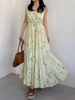 【フレイ アイディー/FRAY I.D】のフラワープリントカシュクールワンピース/接触冷感 人気、トレンドファッション・服の通販 founy(ファニー) ファッション Fashion レディースファッション Ladies' Fashion Online ワンピース Dress エレガント 上品 Elegant カシュクール Cachecoeur ギャザー Gather 切替 Switching シアー Sheer チェック Check トレンド Trend フレア Flare プリント Print リュクス Luxe |ID:prp329100004570451