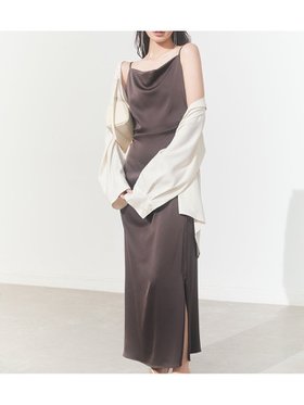 【フレイ アイディー/FRAY I.D】 ドレープサテンキャミワンピース/ウォッシャブル人気、トレンドファッション・服の通販 founy(ファニー) ファッション Fashion レディースファッション Fashion for Women ワンピース Dresses キャミソールワンピース Camisole Dresses アシンメトリー Asymmetrical Style ウォッシャブル Machine Washable エレガント 上品 Elegant カッティング Cutting Detail サテン Satin, Glossy Fabric デコルテ Décolleté, Neckline ドレープ Drape, Draping Fabric 人気 Popular, Best Seller 夏 Summer |ID:prp329100004570452