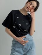 【リエディ/Re:EDIT】のスムースコットンビジューデザインTシャツ ブラック|ID: prp329100004570457 ipo3291000000032337881