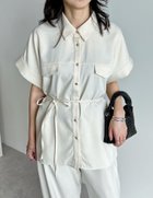 【リエディ/Re:EDIT】のリネンライク金ボタンサファリシャツ アイボリーベージュ|ID: prp329100004570459 ipo3291000000032337898
