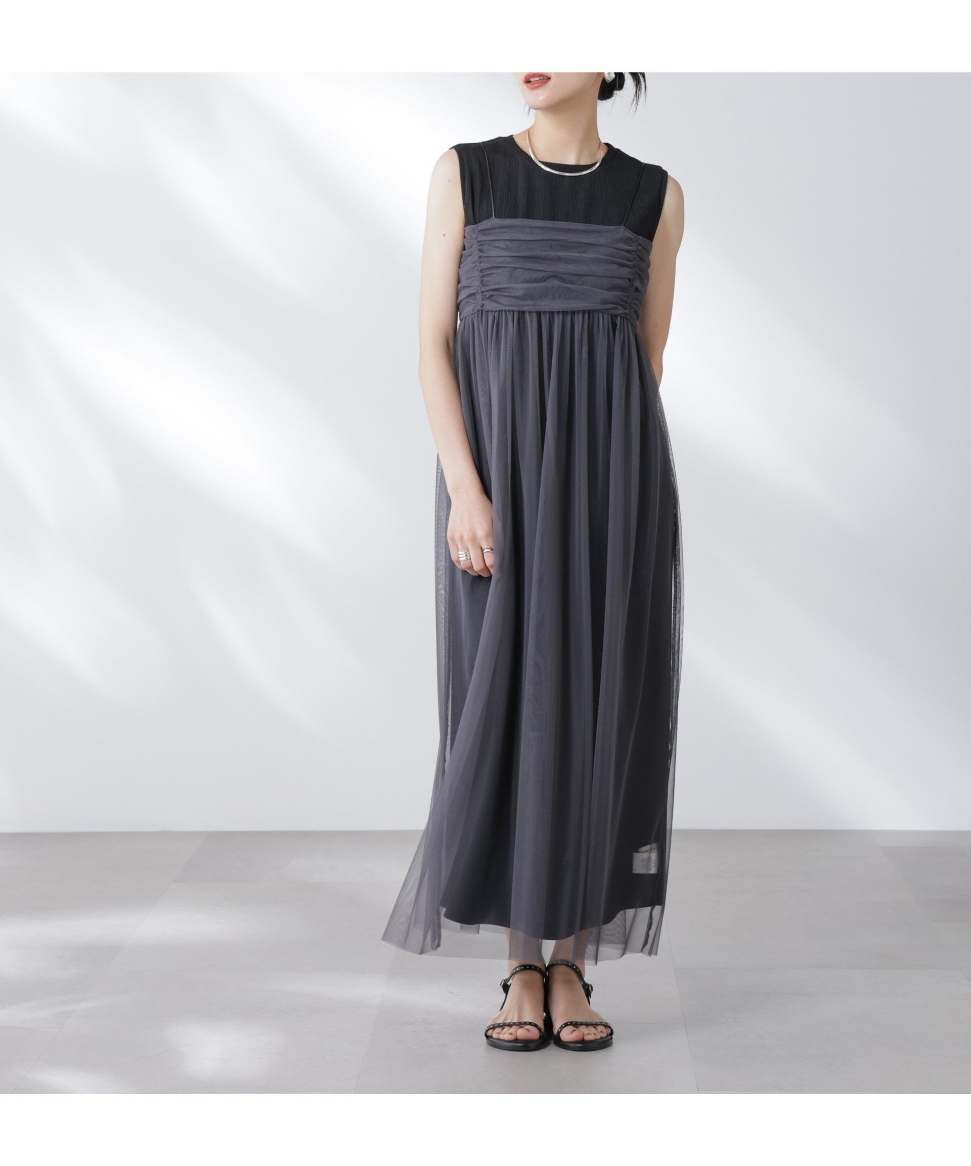 【ナノ ユニバース/nano universe】のチュールキャミ×カットワンピースセット 人気、トレンドファッション・服の通販 founy(ファニー) 　ファッション　Fashion　レディースファッション　Fashion for Women　ワンピース　Dresses　ウォッシャブル　Machine Washable　カットソー　Cut and Sewn Top　ギャザー　Gathered, Ruffled　チュール　Tulip, Tulip Motif　ビスチェ　Bustier, Corset Top　リボン　Ribbon, Bow　おすすめ　Recommended / Our Picks　夏　Summer　エレガント 上品　Elegant　2025年　2025　2025-2026秋冬・A/W　Autumn/Winter 2025–26 AW25–26　 other-1|ID: prp329100004570510 ipo3291000000032752929