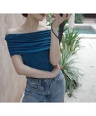 【アニュアンス/anuans】のシアーオフショルギャザーカットトップス TURQUOISE|ID: prp329100004570524 ipo3291000000032736690