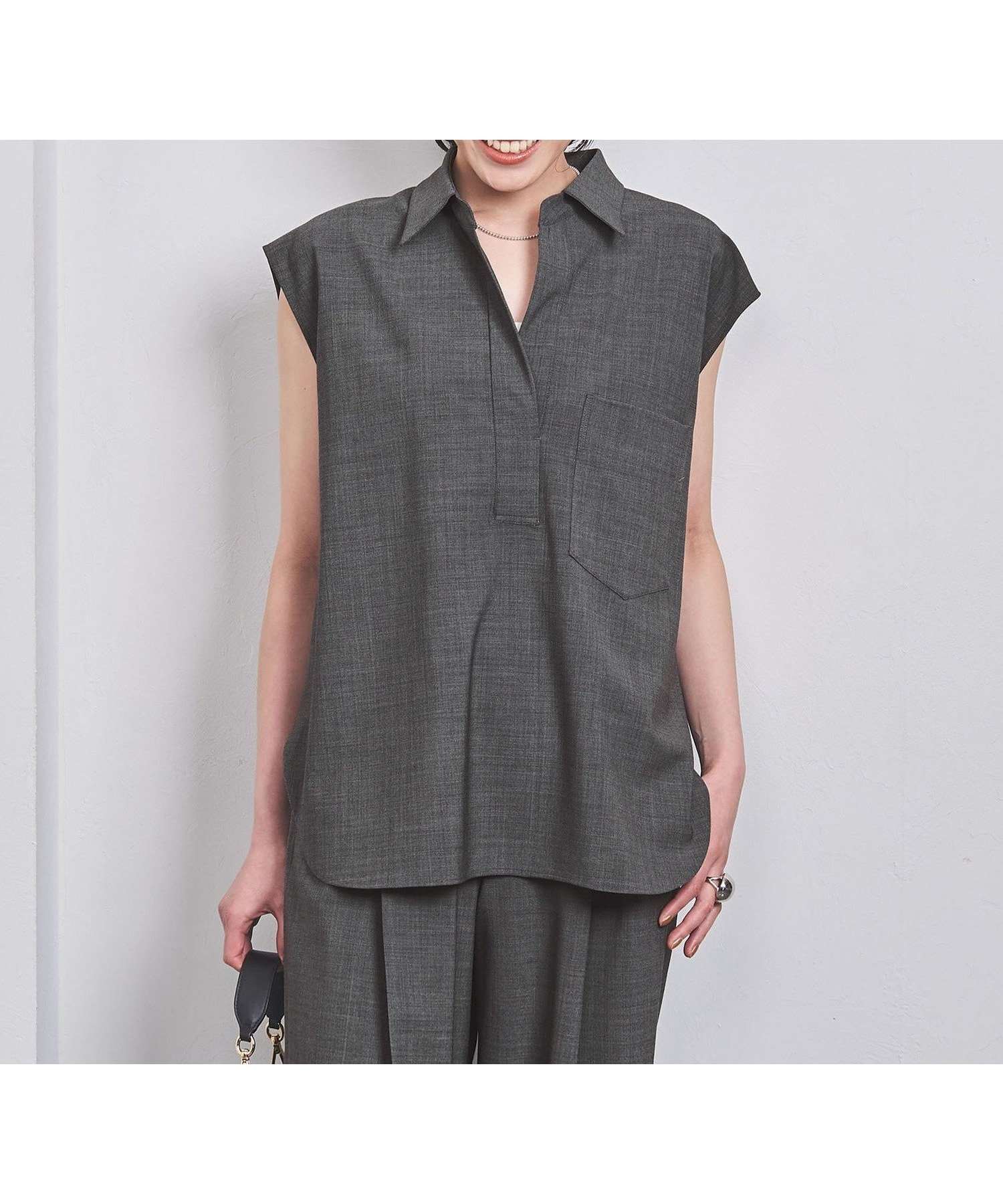 【その他のブランド/Other】のスキッパー シャツ ブラウス インテリア・キッズ・メンズ・レディースファッション・服の通販 founy(ファニー) 　ファッション　Fashion　レディースファッション　WOMEN　トップス・カットソー　Tops/Tshirt　シャツ/ブラウス　Shirts/Blouses　インナー　Inner　秋　Autumn/Fall　カーゴパンツ　Cargo Pants　ジャケット　Jacket　スキッパー　Skipper　ストライプ　Stripe　スニーカー　Sneakers　スーツ　Suit　セットアップ　Set Up　デニム　Denim　フォルム　Form　ブルゾン　Blouson　別注　Special Order　メンズ　Mens　夏　Summer　MD.GRAY|ID: prp329100004570539 ipo3291000000032338719