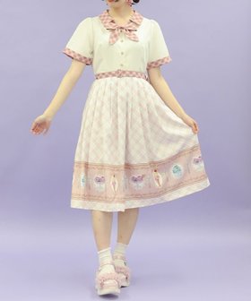 【アクシーズファム/axes femme】のレトロアイスクリームワンピース 人気、トレンドファッション・服の通販 founy(ファニー) ファッション Fashion レディースファッション Fashion for Women ワンピース Dresses おすすめ Recommended / Our Picks チェック Check, Plaid, Tartan ドッキング Docking, Mixed Material ビジュー Bijou, Jewel-like Accent プリント Print, Printed Pattern リボン Ribbon, Bow |ID:prp329100004570551