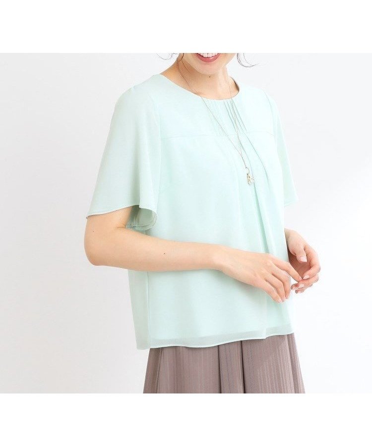 【リフレクト/Reflect】の【UVカット/接触冷感/マシンウォッシュ可】横切替ピンタックデザインブラウス インテリア・キッズ・メンズ・レディースファッション・服の通販 founy(ファニー) 　ファッション　Fashion　レディースファッション　WOMEN　トップス・カットソー　Tops/Tshirt　シャツ/ブラウス　Shirts/Blouses　シルク　Silk　ジャケット　Jacket　ジャージ　Jersey　バランス　Balance　切替　Switching　ライトグリーン|ID: prp329100004570659 ipo3291000000032339716