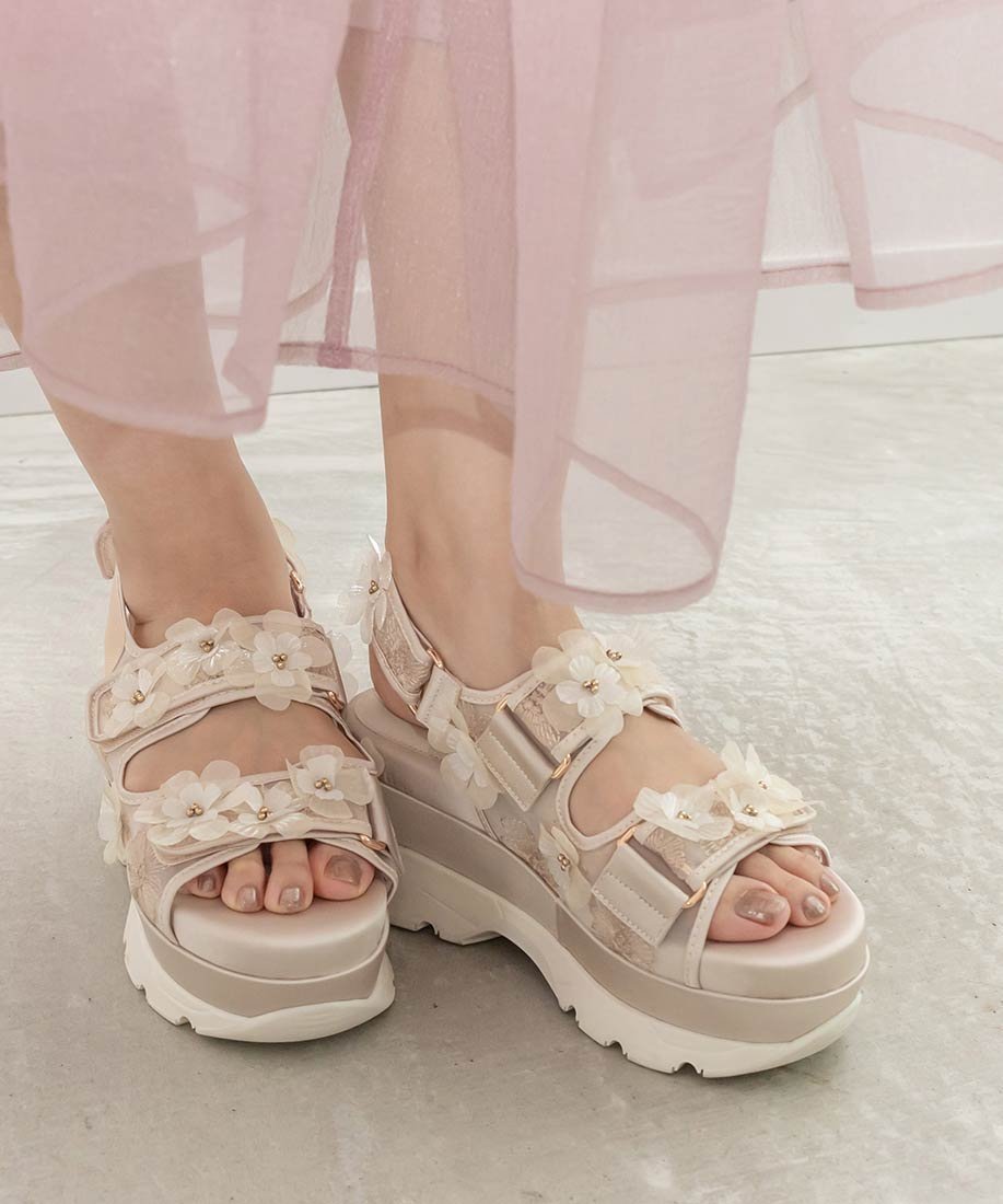 【ランダ/RANDA】のフラワースポーツサンダル 人気、トレンドファッション・服の通販 founy(ファニー) 　ファッション　Fashion　レディースファッション　WOMEN　スポーツウェア　Sportswear　サンダル / ミュール　Sandals　エアリー　Airy　クッション　Cushion　サテン　Satin　サンダル　Sandals　シアー　Sheer　スポーツ　Sports　フィット　Fit　フェミニン　Feminine　フラワー　Flower　エレガント 上品　Elegant　 other-1|ID: prp329100004570696 ipo3291000000032340142