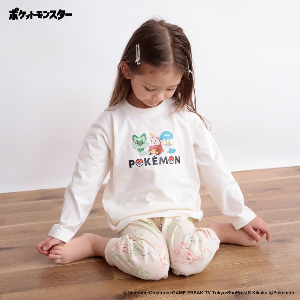 【ブランシェス/branshes / KIDS】の【Pokemon/ポケットモンスター(ポケモン)】 ルームウェア パジャマ インテリア・キッズ・メンズ・レディースファッション・服の通販 founy(ファニー) 　ファッション　Fashion　キッズファッション　KIDS　おすすめ　Recommend　イエロー　Yellow　パジャマ　Pajamas　プリント　Print　ポケット　Pocket　長袖　Long Sleeve　アイボリー|ID: prp329100004570813 ipo3291000000032341080