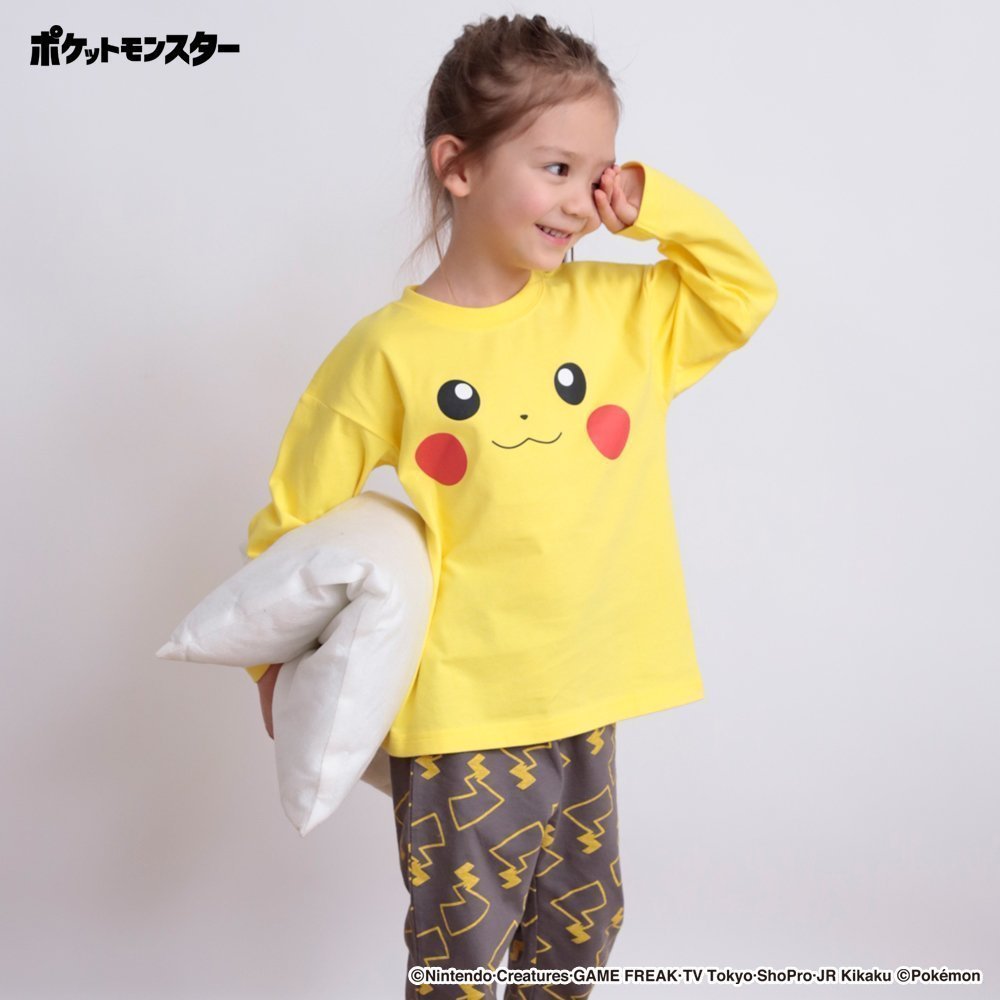 【ブランシェス/branshes / KIDS】の【Pokemon/ポケットモンスター(ポケモン)】 ルームウェア パジャマ インテリア・キッズ・メンズ・レディースファッション・服の通販 founy(ファニー) 　ファッション　Fashion　キッズファッション　KIDS　おすすめ　Recommend　イエロー　Yellow　パジャマ　Pajamas　プリント　Print　ポケット　Pocket　長袖　Long Sleeve　イエロー|ID: prp329100004570813 ipo3291000000032341083