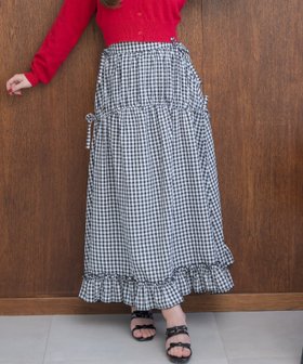 【レトロガール/RETRO GIRL】のハイウエストドロストフレアSK 人気、トレンドファッション・服の通販 founy(ファニー) ファッション Fashion レディースファッション WOMEN スカート Skirt カットソー Cut And Sew ギンガム Gingham シンプル Simple チェック Check トレーナー Trainer フリル Frills マキシ Maxi リボン Ribbon ロング Long 夏 Summer |ID:prp329100004570854