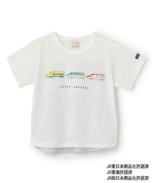 【ナルミヤ オンライン/NARUMIYA ONELINE / KIDS】の【新幹線】アソートワッペン半袖Tシャツ インテリア・キッズ・メンズ・レディースファッション・服の通販 founy(ファニー) 　ファッション　Fashion　キッズファッション　Fashion for Kids　半袖　Short Sleeve, Half Sleeve　オフ ホワイト|ID: prp329100004570939 ipo3291000000033508345