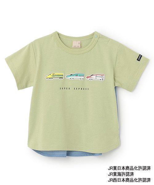 【ナルミヤ オンライン/NARUMIYA ONELINE / KIDS】の【新幹線】アソートワッペン半袖Tシャツ インテリア・キッズ・メンズ・レディースファッション・服の通販 founy(ファニー) 　ファッション　Fashion　キッズファッション　Fashion for Kids　半袖　Short Sleeve, Half Sleeve　ライト グリーン|ID: prp329100004570939 ipo3291000000033508347