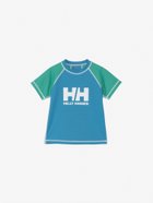 【ヘリーハンセン/HELLY HANSEN / KIDS】のショートスリーブ HHクルーラッシュガード(キッズ) ブルージェイ×アクアグリーン|ID: prp329100004570956 ipo3291000000032655722