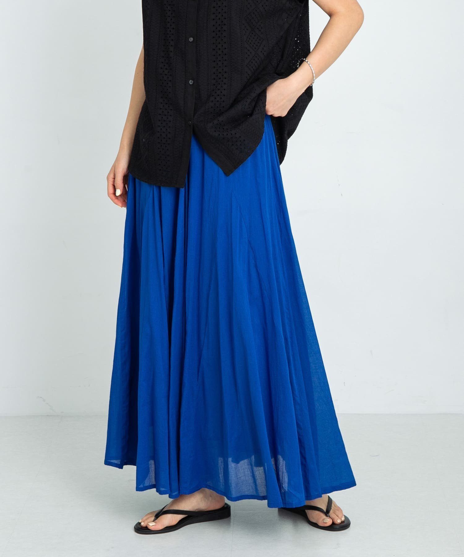 【サニーレーベル/Sonny Label / URBAN RESEARCH】のエアリーコットンボイルフレアスカート インテリア・キッズ・メンズ・レディースファッション・服の通販 founy(ファニー) 　ファッション　Fashion　レディースファッション　WOMEN　スカート　Skirt　Aライン/フレアスカート　Flared A-Line Skirts　2025年　2025　2025春夏・S/S　Ss,Spring/Summer,2025　おすすめ　Recommend　インド　India　エアリー　Airy　シンプル　Simple　フレア　Flare　夏　Summer　S/S・春夏　Ss・Spring/Summer　ブルー|ID: prp329100004571001 ipo3291000000032342753