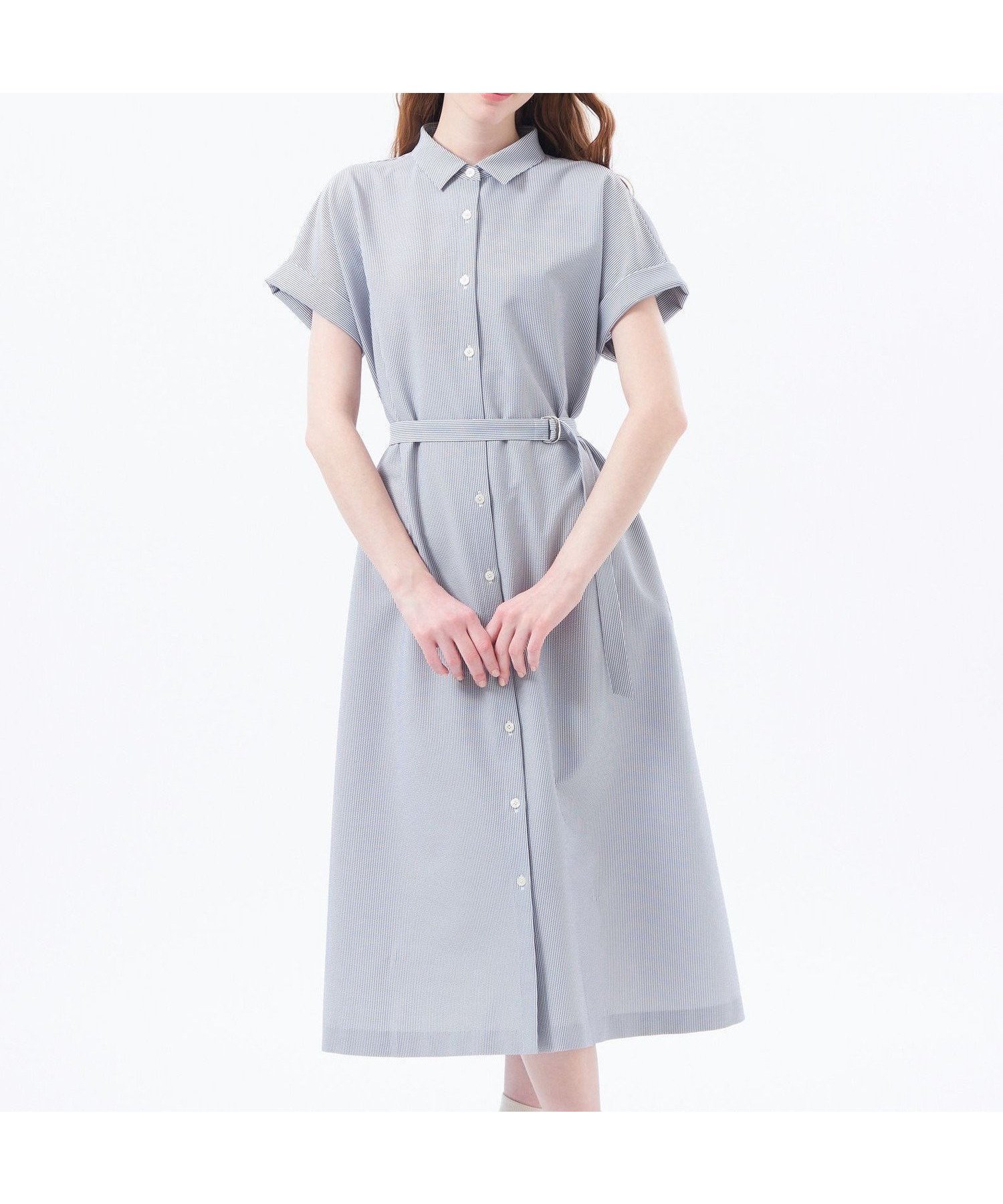 【マッキントッシュ フィロソフィー/MACKINTOSH PHILOSOPHY】のサッカーシャツワンピース 人気、トレンドファッション・服の通販 founy(ファニー) 　ファッション　Fashion　レディースファッション　WOMEN　ワンピース　Dress　シャツワンピース　Shirt Dresses　おすすめ　Recommend　ギンガム　Gingham　サッカー　Soccer　ストレッチ　Stretch　ドレス　Dress　フィット　Fit　フレア　Flare　フロント　Front　リラックス　Relax　吸水　Water Absorption　夏　Summer　春　Spring　 other-1|ID: prp329100004571034 ipo3291000000032480151
