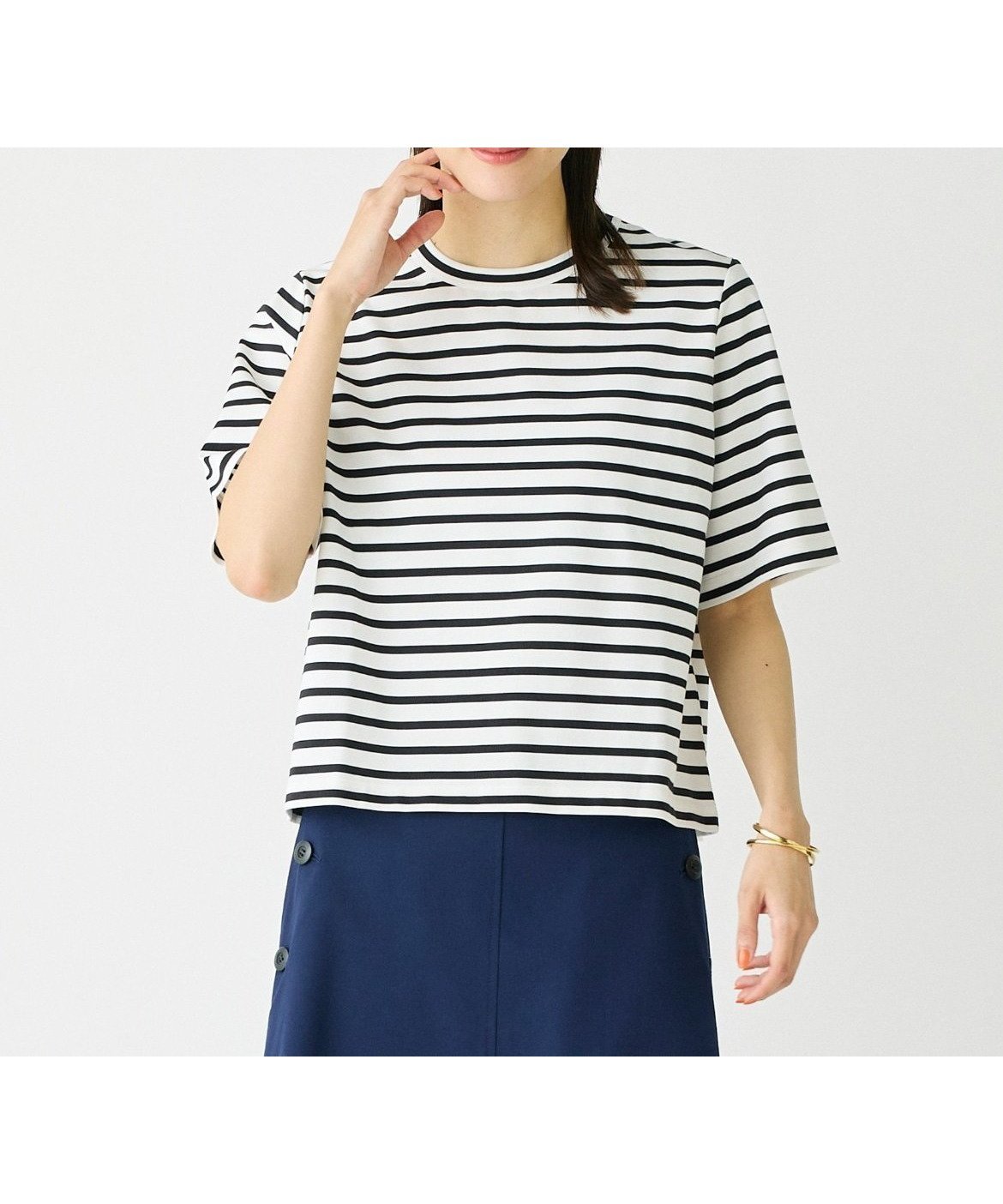 【イッツインターナショナル/I.T.'S. international】のコットン天竺半袖Tシャツ インテリア・キッズ・メンズ・レディースファッション・服の通販 founy(ファニー) 　ファッション　Fashion　レディースファッション　WOMEN　トップス・カットソー　Tops/Tshirt　シャツ/ブラウス　Shirts/Blouses　ロング / Tシャツ　T-Shirts　シンプル　Simple　ボックス　Box　半袖　Short Sleeve　オフホワイト|ID: prp329100004571047 ipo3291000000032343130