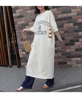 【コーナーズ/CORNERS】のワッフル切り替えプリントTシャツワンピース 人気、トレンドファッション・服の通販 founy(ファニー) ファッション Fashion レディースファッション WOMEN ワンピース Dress シャツワンピース Shirt Dresses プリント Print ワッフル Waffle |ID:prp329100004571063