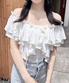 【イング/INGNI】のオフショルフリルトップス 人気、トレンドファッション・服の通販 founy(ファニー) ファッション Fashion レディースファッション Fashion for Women トップス・カットソー Cut & Sew Tops おすすめ Recommended / Our Picks イエロー Yellow カットソー Cut and Sewn Top ガーリー Girly, Feminine Style デニム Denim, Jeans Material フリル Frill, Ruffle フレンチ French, French Style フロント Front, Front Design ボトム Bottoms, Lower Wear 夏 Summer thumbnail オフホワイト|ID: prp329100004571073 ipo3291000000033413053