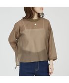 【アバハウスマヴィ/abahouse mavie】の【シアートップス】7分袖シアーTシャツ モカ|ID: prp329100004571084 ipo3291000000032343575