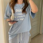【ミニミニストア/miniministore】の英字ロゴプリント半袖Tシャツスリット入り ライトブルー|ID: prp329100004571183 ipo3291000000032344618