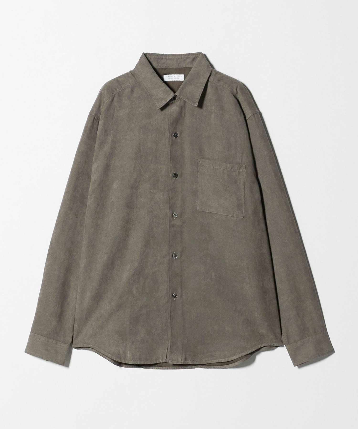 【ビューティ&ユース ユナイテッドアローズ/BEAUTY&YOUTH / UNITED ARROWS / MEN】の【WEB限定 WARDROBE SMART】スエードライク シャツ インテリア・キッズ・メンズ・レディースファッション・服の通販 founy(ファニー) 　ファッション　Fashion　メンズファッション　Fashion for Men　サテン　Satin, Glossy Fabric　スマート　Smart, Elegant　バランス　Balance, Style Balance　ファブリック　Fabric, Textile　ポケット　Pocket, Pocket Detail　ラウンド　Round, Round Neck　おすすめ　Recommended / Our Picks　DK.GRAY|ID: prp329100004571208 ipo3291000000033839137