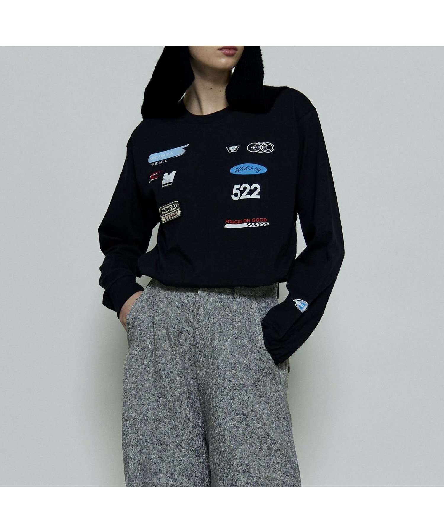 【メゾンスペシャル/MAISON SPECIAL】のSponsor Logo Print Long Sleeve T-shirt インテリア・キッズ・メンズ・レディースファッション・服の通販 founy(ファニー) 　ファッション　Fashion　レディースファッション　WOMEN　トップス・カットソー　Tops/Tshirt　シャツ/ブラウス　Shirts/Blouses　ロング / Tシャツ　T-Shirts　インナー　Inner　ウォッシャブル　Washable　グラフィック　Graphic　スリーブ　Sleeve　プリント　Print　ロング　Long　BLK|ID: prp329100004571220 ipo3291000000032344911