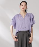 【ナノ ユニバース/nano universe】のmade in india コットンフリルスリーブブラウス L.パープル1|ID:prp329100004571255
