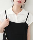 【ナチュラルクチュール/natural couture】の刺繍入りフレンチスリーブポロシャツ オフホワイト|ID: prp329100004571291 ipo3291000000032619627