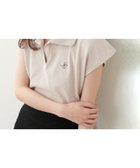 【ナチュラルクチュール/natural couture】の刺繍入りフレンチスリーブポロシャツ ベージュ|ID: prp329100004571291 ipo3291000000032619631