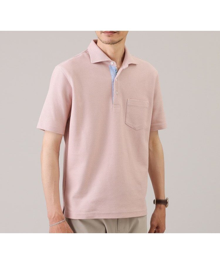 【タケオキクチ/TAKEO KIKUCHI / MEN】の【抗菌防臭/9色5サイズ展開】ハニカムメランジ ポロシャツ インテリア・キッズ・メンズ・レディースファッション・服の通販 founy(ファニー) 　ファッション　Fashion　メンズファッション　Fashion for Men　抗菌　Antibacterial, Bacteria-Resistant　シンプル　Simple, Minimal　ジャケット　Jacket, Outerwear　スタイリッシュ　Stylish, Fashionable　定番　Standard, Basic Item　ボトム　Bottoms, Lower Wear　ポロシャツ　Polo Shirt, Collared Tee　メランジ　Melange, Mixed Yarn　ワイド　Wide, Wide Fit　エレガント 上品　Elegant　ピンク|ID: prp329100004571326 ipo3291000000033254882