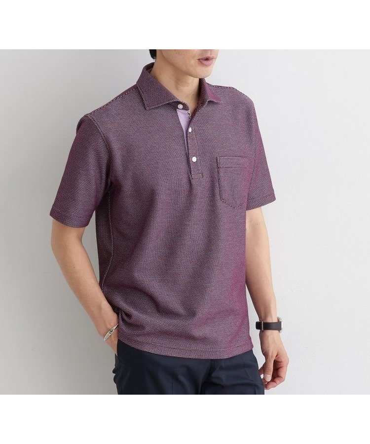 【タケオキクチ/TAKEO KIKUCHI / MEN】の【抗菌防臭/9色5サイズ展開】ハニカムメランジ ポロシャツ インテリア・キッズ・メンズ・レディースファッション・服の通販 founy(ファニー) 　ファッション　Fashion　メンズファッション　Fashion for Men　抗菌　Antibacterial, Bacteria-Resistant　シンプル　Simple, Minimal　ジャケット　Jacket, Outerwear　スタイリッシュ　Stylish, Fashionable　定番　Standard, Basic Item　ボトム　Bottoms, Lower Wear　ポロシャツ　Polo Shirt, Collared Tee　メランジ　Melange, Mixed Yarn　ワイド　Wide, Wide Fit　エレガント 上品　Elegant　パープル|ID: prp329100004571326 ipo3291000000033254883