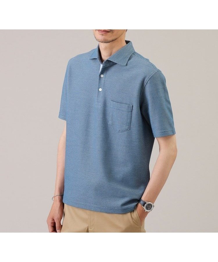 【タケオキクチ/TAKEO KIKUCHI / MEN】の【抗菌防臭/9色5サイズ展開】ハニカムメランジ ポロシャツ インテリア・キッズ・メンズ・レディースファッション・服の通販 founy(ファニー) 　ファッション　Fashion　メンズファッション　Fashion for Men　抗菌　Antibacterial, Bacteria-Resistant　シンプル　Simple, Minimal　ジャケット　Jacket, Outerwear　スタイリッシュ　Stylish, Fashionable　定番　Standard, Basic Item　ボトム　Bottoms, Lower Wear　ポロシャツ　Polo Shirt, Collared Tee　メランジ　Melange, Mixed Yarn　ワイド　Wide, Wide Fit　エレガント 上品　Elegant　サックスブルー|ID: prp329100004571326 ipo3291000000033254885