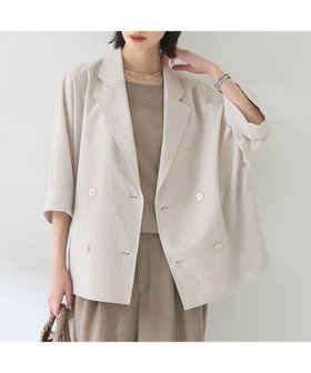 【ルージュヴィフラクレ/Rouge vif la cle】の撥水ドルマンハーフ袖ジャケット 人気、トレンドファッション・服の通販 founy(ファニー) ファッション Fashion レディースファッション WOMEN アウター Coat Outerwear ジャケット Jackets インナー Inner カットソー Cut And Sew サマー Summer ジャケット Jacket ダブル Double ハーフ Half フェミニン Feminine フレア Flare 再入荷 Restock/Back In Stock/Re Arrival 夏 Summer 春 Spring S/S・春夏 Ss・Spring/Summer |ID:prp329100004571385