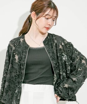【ジャイロ/JAYRO】のフラワーフリンジジャガードノーカラーブルゾン 人気、トレンドファッション・服の通販 founy(ファニー) ファッション Fashion レディースファッション WOMEN アウター Coat Outerwear ブルゾン Blouson/Jackets おすすめ Recommend インナー Inner シンプル Simple ブルゾン Blouson ポケット Pocket 春 Spring |ID:prp329100004571413