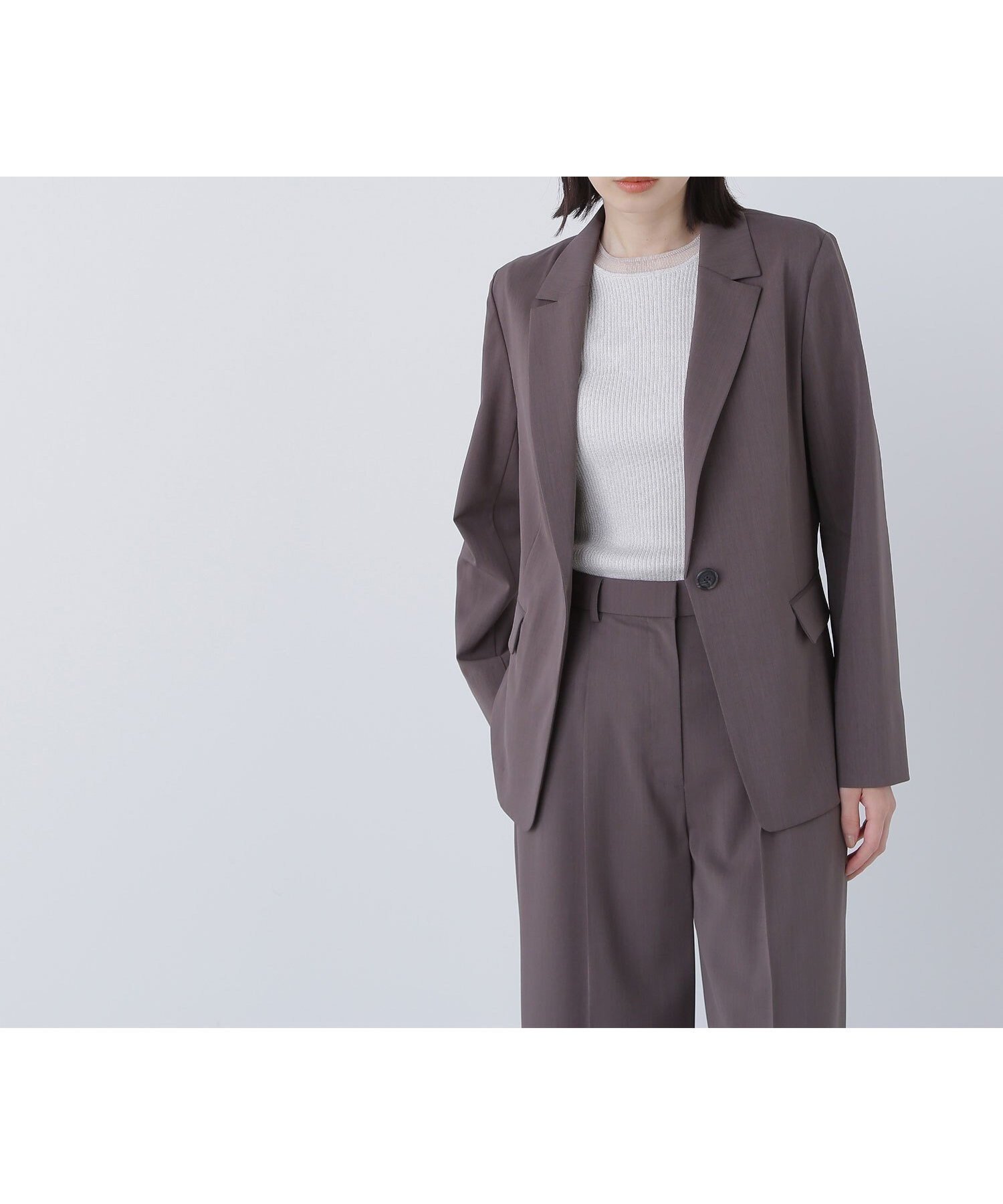 【ナチュラル ビューティー ベーシック/NATURAL BEAUTY BASIC】のサマードライタッチ SETUP シングルテーラードジャケット 人気、トレンドファッション・服の通販 founy(ファニー) 　ファッション　Fashion　レディースファッション　WOMEN　アウター　Coat Outerwear　ジャケット　Jackets　テーラードジャケット　Tailored Jackets　おすすめ　Recommend　ジャケット　Jacket　ストレッチ　Stretch　スーツ　Suit　メランジ　Melange　ワイド　Wide　定番　Standard　洗える　Washable　 other-1|ID: prp329100004571428 ipo3291000000032346460