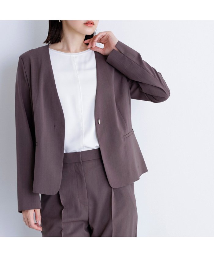 【ナチュラル ビューティー ベーシック/NATURAL BEAUTY BASIC】のサマードライタッチ SETUP ノーカラージャケット インテリア・キッズ・メンズ・レディースファッション・服の通販 founy(ファニー) https://founy.com/ ファッション Fashion レディースファッション Ladies' Fashion Online アウター Coat Outerwear ジャケット Jackets ノーカラージャケット No Collar Leather Jackets おすすめ Recommend ジャケット Jacket ストレッチ Stretch スーツ Suit フロント Front メランジ Melange ワイド Wide 洗える Washable |ID: prp329100004571429 ipo3291000000032442524