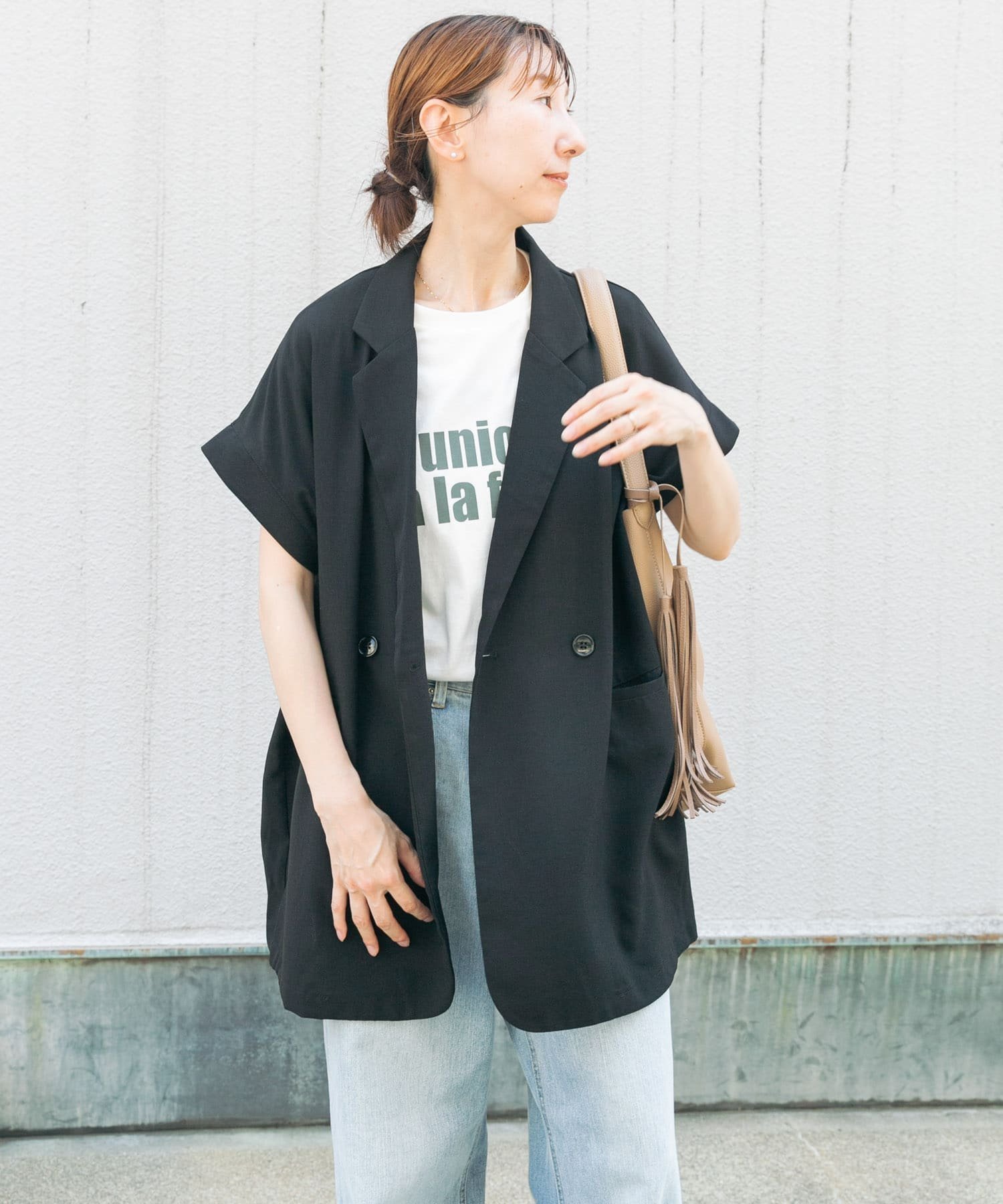 【アイテムズアーバンリサーチ/ITEMS URBAN RESEARCH】のリネンライクジレ インテリア・キッズ・メンズ・レディースファッション・服の通販 founy(ファニー) 　ファッション　Fashion　レディースファッション　Fashion for Women　アウター　Coat / Outerwear Collection　トップス・カットソー　Cut & Sew Tops　ベスト&ジレ / 重ね着スタイル　Vests & Gilets　2025年　2025　2025春夏・S/S　Spring/Summer 2025 SS25　ストレート　Straight, Straight Cut　トレンド　Trend, Trending Now　夏　Summer　S/S・春夏　SS, Spring/Summer, Warm Season　BLK|ID: prp329100004571440 ipo3291000000033707099
