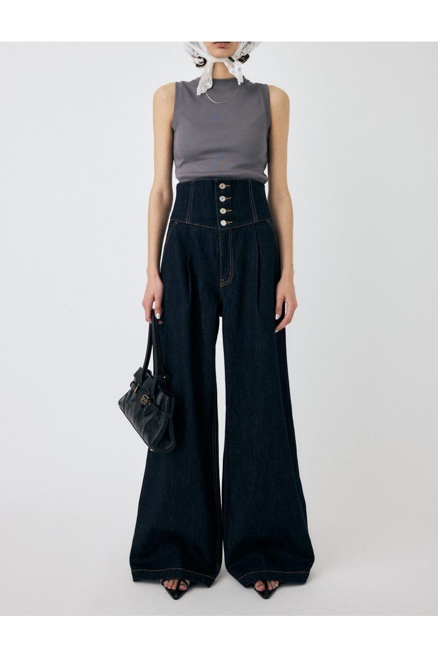 【マウジー/moussy】のCORSET DESIGN バギー デニム インテリア・キッズ・メンズ・レディースファッション・服の通販 founy(ファニー) 　ファッション　Fashion　レディースファッション　Ladies' Fashion Online　おすすめ　Recommend　コルセット　Corset　デニム　Denim　リラックス　Relax　ワイド　Wide　人気　Popularity　再入荷　Restock/Back In Stock/Re Arrival　夏　Summer　One Wash1|ID: prp329100004571490 ipo3291000000032683281