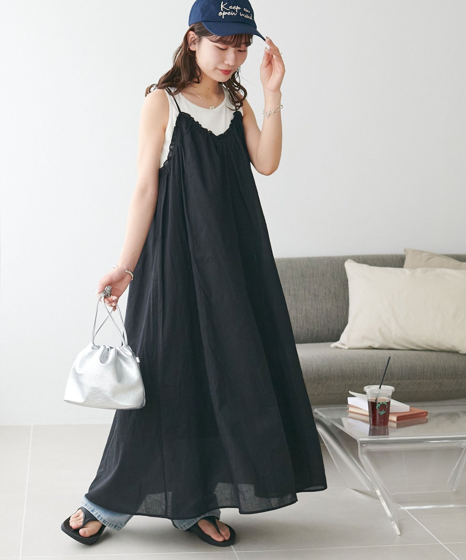 【ディスコート/Discoat】の【WEB限定】綿ボイルキャミワンピース 人気、トレンドファッション・服の通販 founy(ファニー) 　ファッション　Fashion　レディースファッション　WOMEN　ワンピース　Dress　キャミワンピース　No Sleeve Dresses　 other-1|ID: prp329100004571917 ipo3291000000032351803