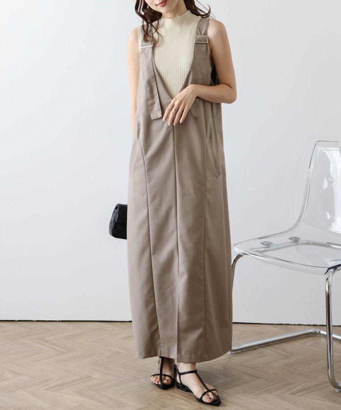 【その他のブランド/Other】のVネックジャンパースカート インテリア・キッズ・メンズ・レディースファッション・服の通販 founy(ファニー) https://founy.com/ ファッション Fashion レディースファッション WOMEN スカート Skirt シルバー Silver スリット Slit ツイル Twill 秋 Autumn/Fall |ID: prp329100004572048 ipo3291000000032353314