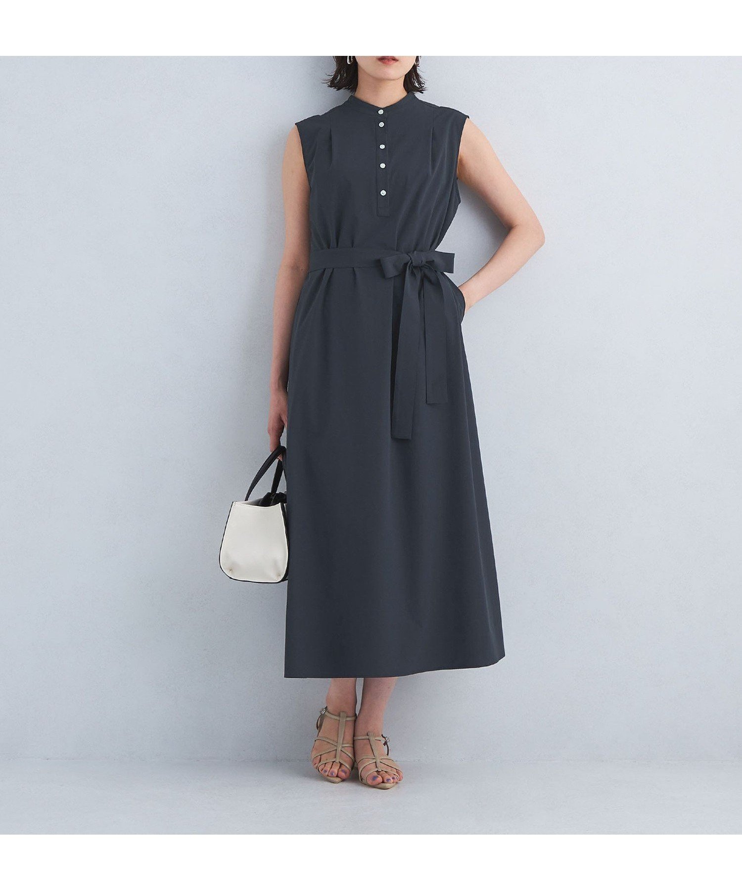 【その他のブランド/Other】の撥水 ノースリーブ ベルト ワンピース 人気、トレンドファッション・服の通販 founy(ファニー) 　ファッション　Fashion　レディースファッション　WOMEN　ワンピース　Dress　ベルト　Belts　ウェーブ　Wave　ノースリーブ　No Sleeve　 other-1|ID: prp329100004572090 ipo3291000000032353802